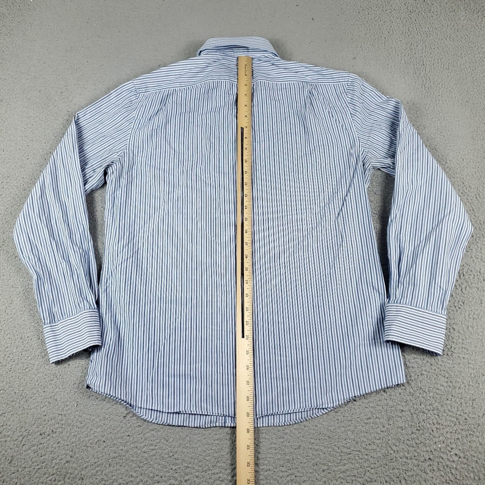 Tommy Hilfiger Shirt Mens 16 Blue Striped Dress Button Up Long Sleeve * - Picture 5 of 8